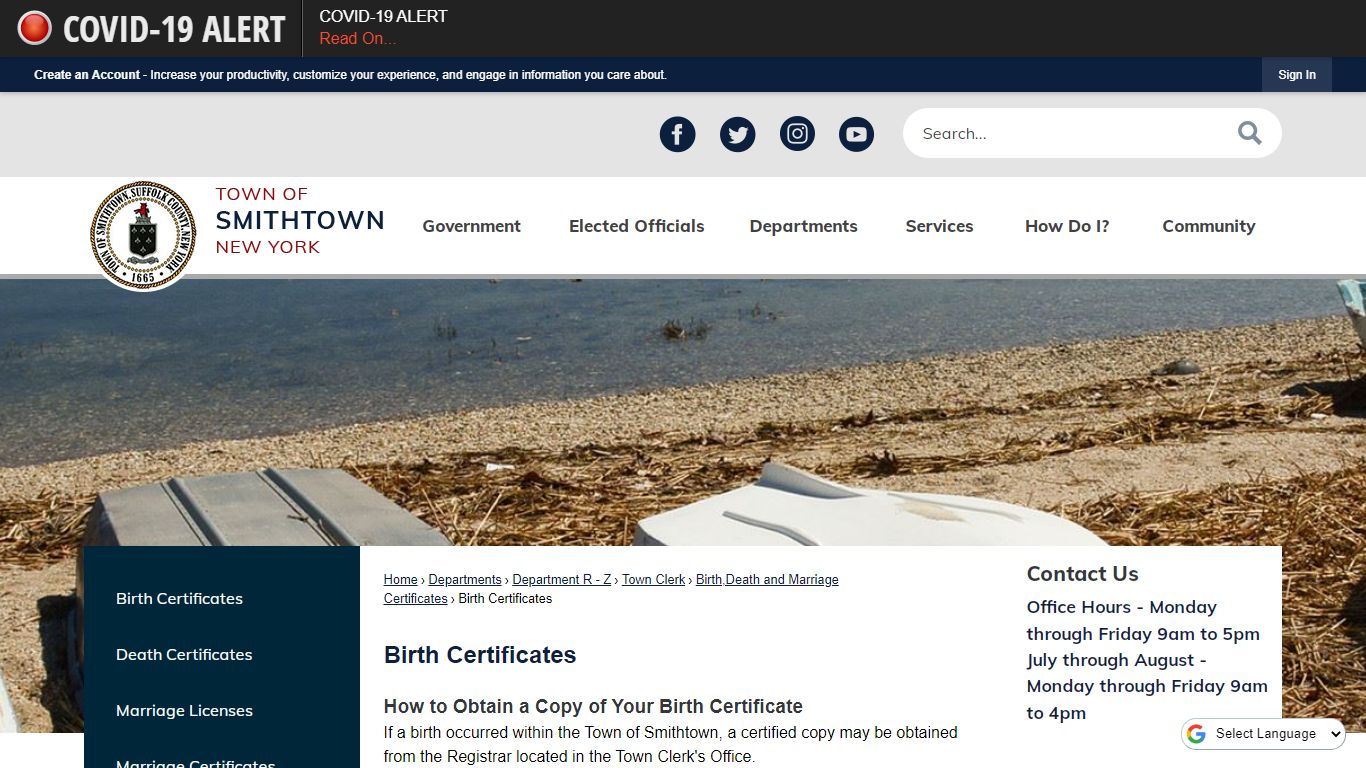 Birth Certificates | Smithtown, NY - Official Website